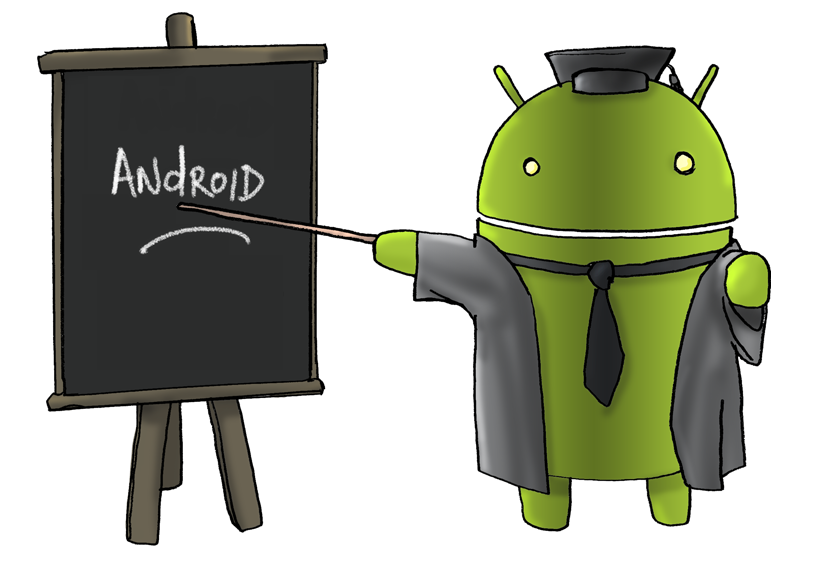 Android con pizarra